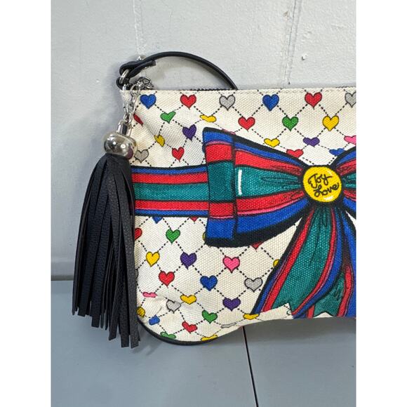 Brighton Love & Joy Crossbody Shoulder Bag Canvas Tassled Signature Design - Picture 2 of 10
